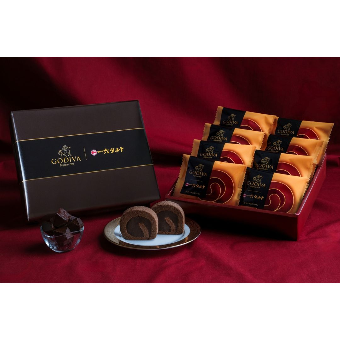 【2329】ゴディバ監修 一六タルト ビターチョコレート 8個入【割引対象外商品】